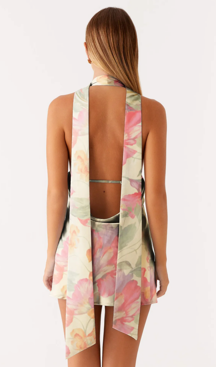 Strapless V-neck Backless Mini Dress