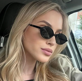 Retro Oval Frame Sunglasses for Women