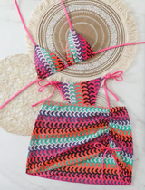 Women Striped Bikini Set Swimsuit
